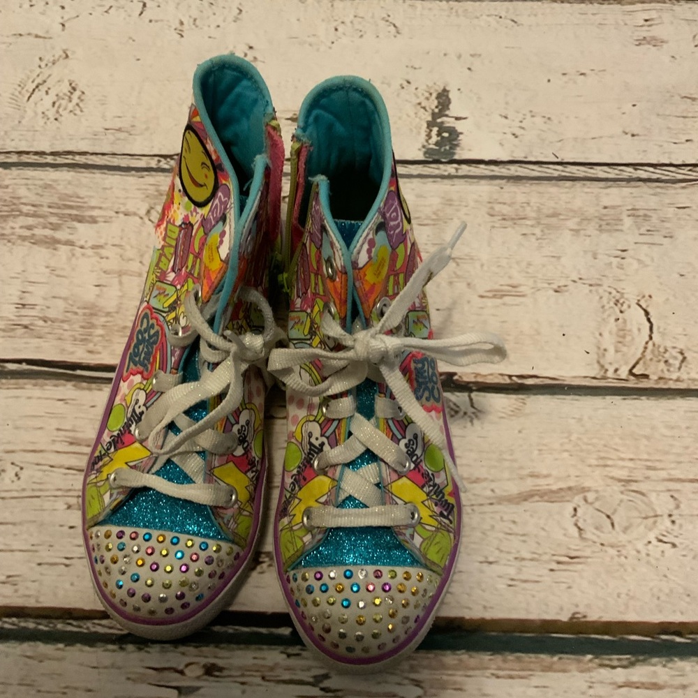 Sketchers Twinkle Toes Pop Princess -‎ Size 2 Hi Tops